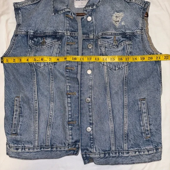 Old Navy Blue Denim Y2K Cool Girl Vest - Picture 5 of 6
